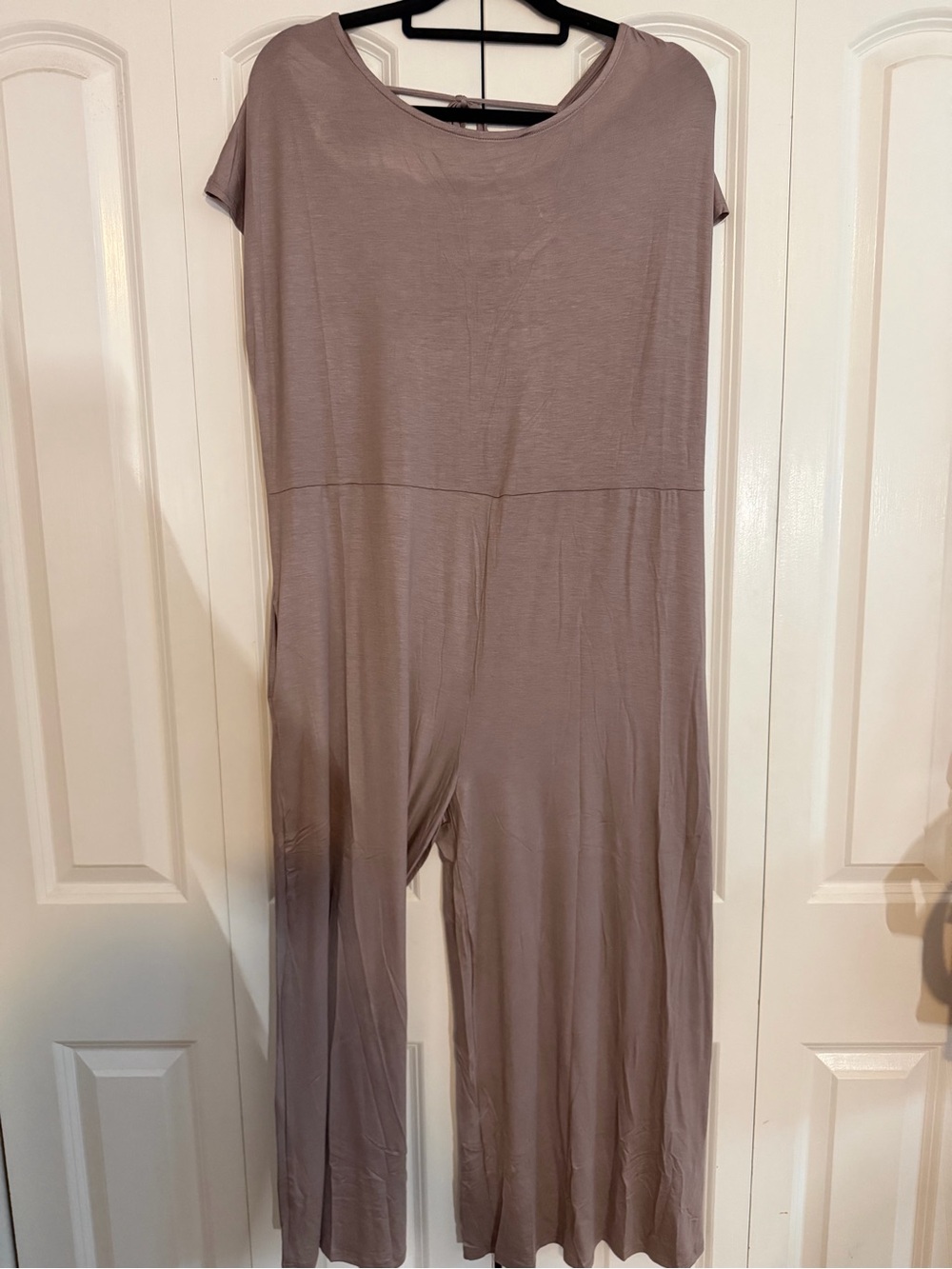 Easel Wide Leg Maxi Jumpsuit in Light Mocha